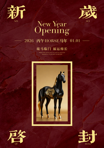 新年马年海报装饰画素材