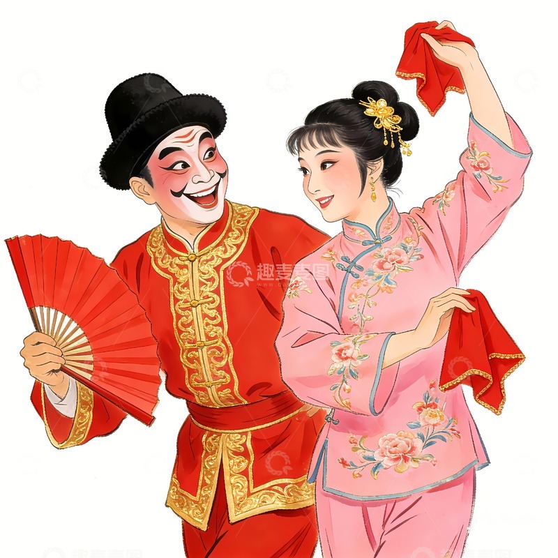 高清大图下载【趣麦麦图】东北二人转海阳秧歌