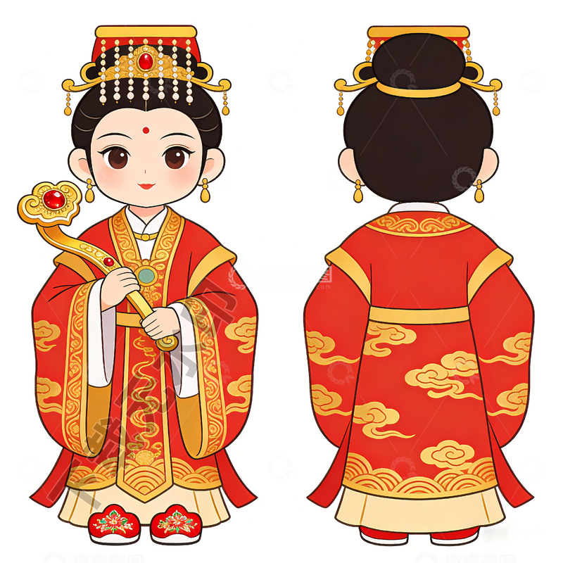 高清大图下载【趣麦麦图】妈祖娘娘卡通形象