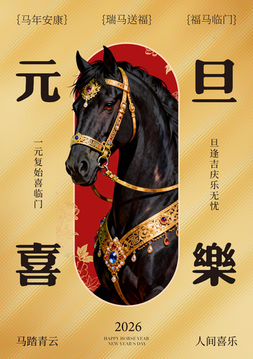 马年喜庆海报设计素材