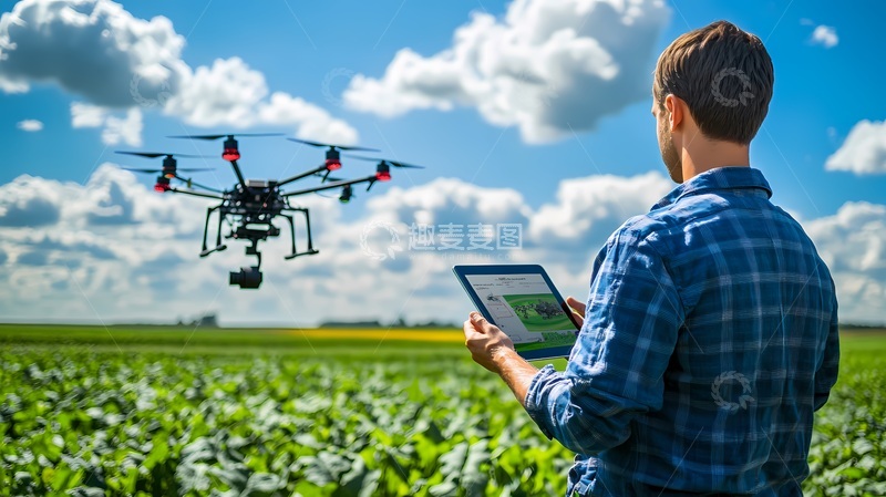 高清大图下载【趣麦麦图】农田无人机农业应用