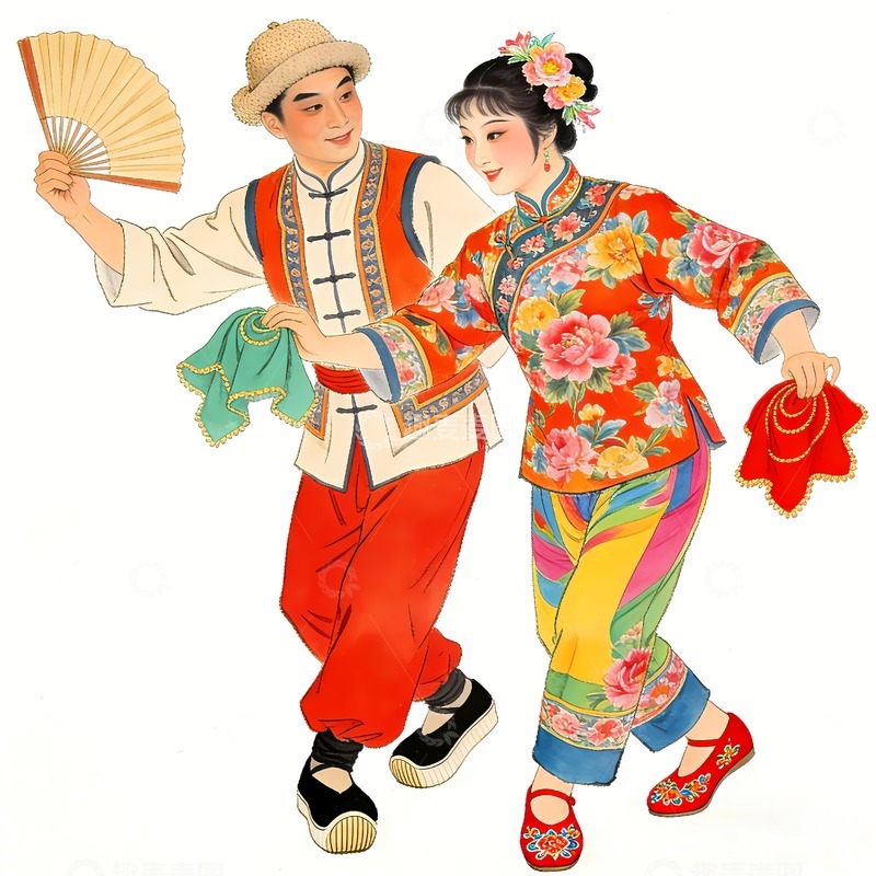 高清大图下载【趣麦麦图】二人转海阳秧歌