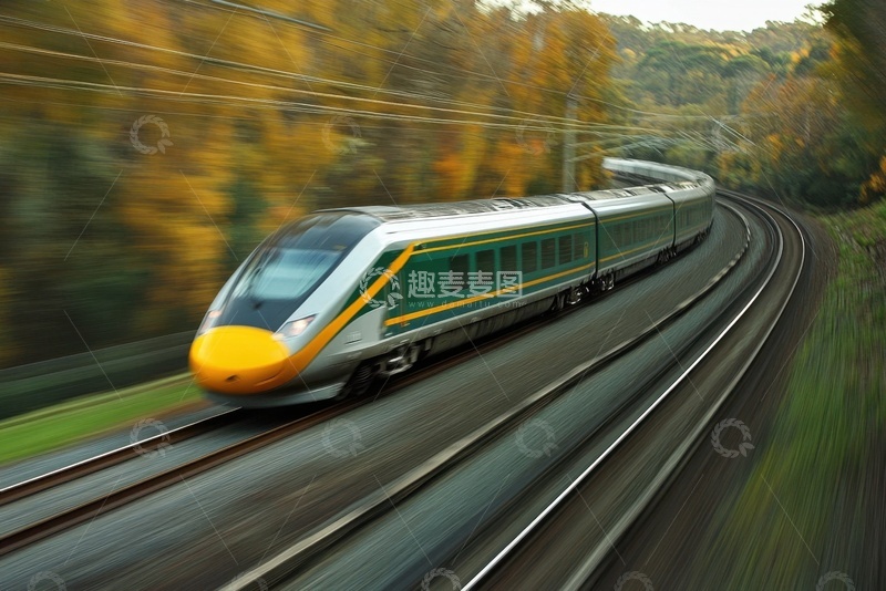 高清大图下载【趣麦麦图】穿过森林的火车