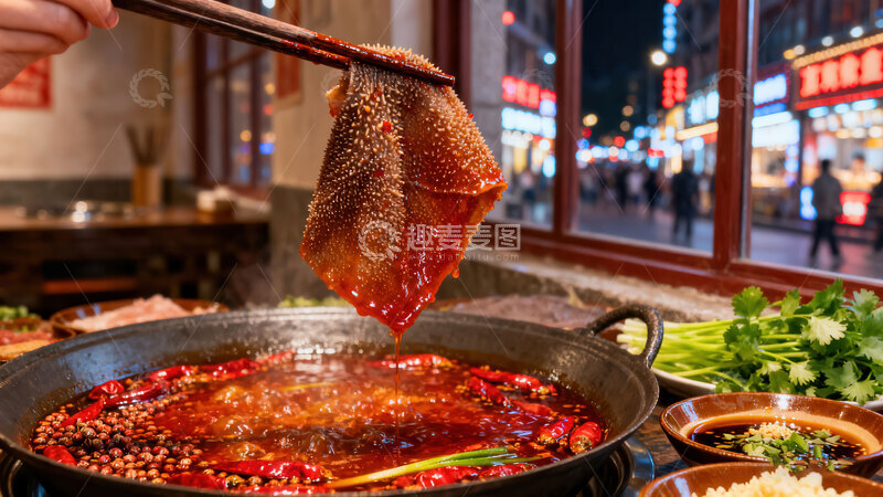 高清大图下载【趣麦麦图】火锅  红汤  满足     