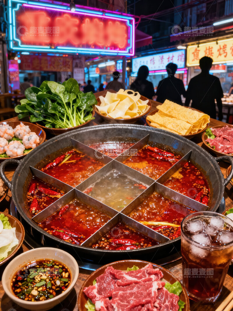 高清大图下载【趣麦麦图】火锅  红汤  过瘾  