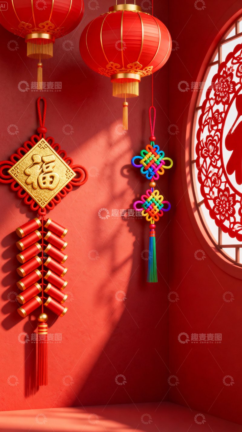 高清大图下载【趣麦麦图】 新年元旦春节背景_竖屏329