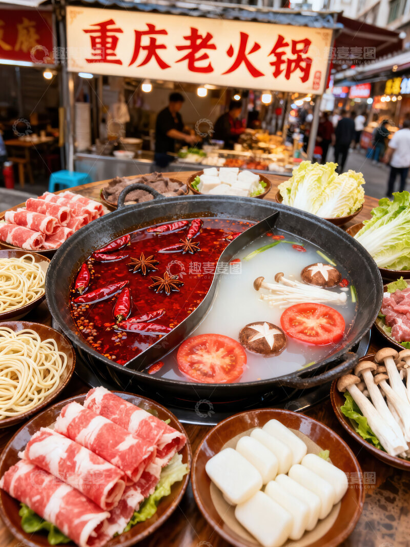 高清大图下载【趣麦麦图】火锅  红汤  聚餐  