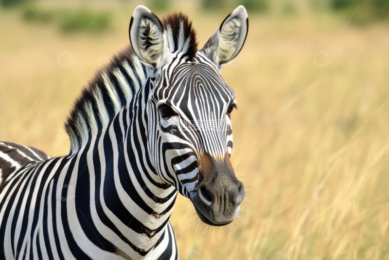 高清大图下载【趣麦麦图】荒原上的一匹斑马