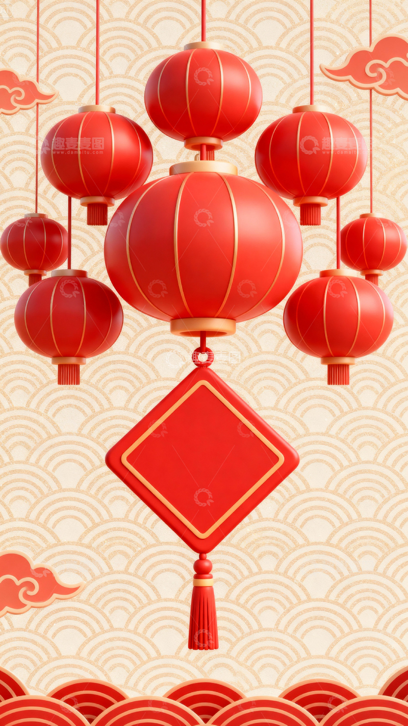 高清大图下载【趣麦麦图】 新年元旦春节背景_竖屏311