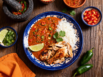 墨西哥风味鸡肉饭美食摄影