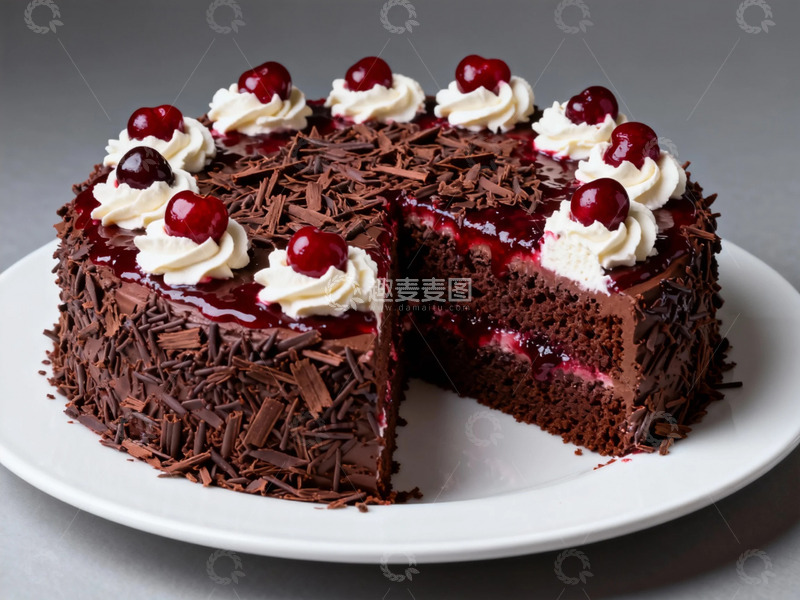 高清大图下载【趣麦麦图】黑森林蛋糕美食摄影