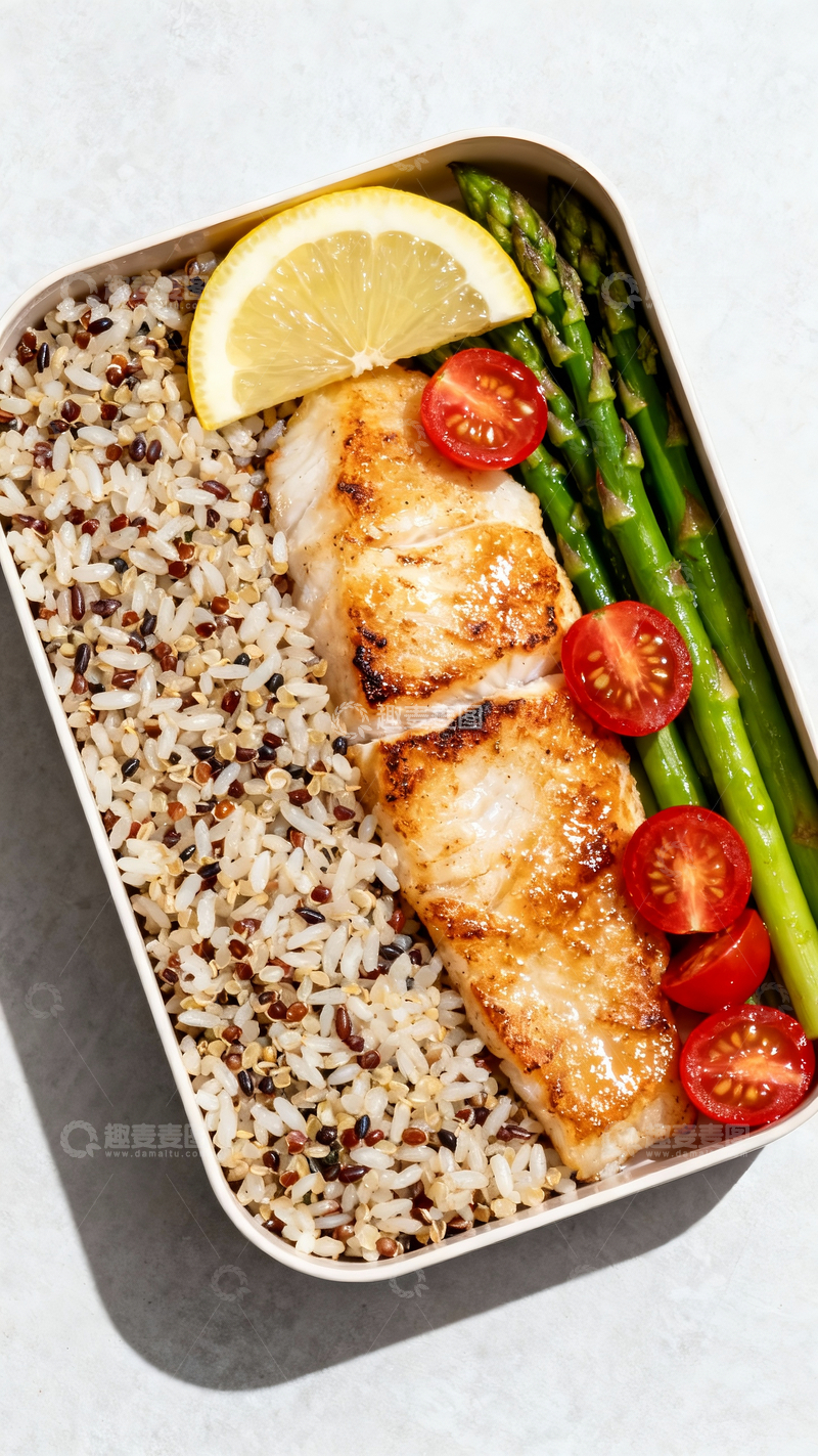 源文件下载【趣麦麦图】龙利鱼藜麦饭3