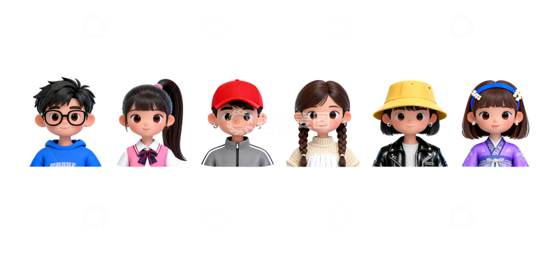 源文件下载【趣麦麦图】3d建模卡通人物头像4