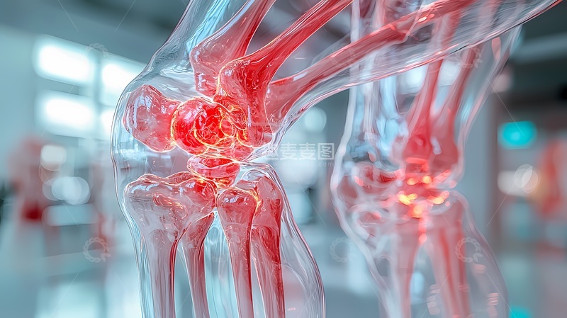 高清大图下载【趣麦麦图】3D渲染膝关节疾病医疗图像