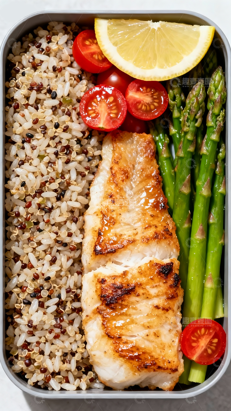 源文件下载【趣麦麦图】龙利鱼藜麦饭1