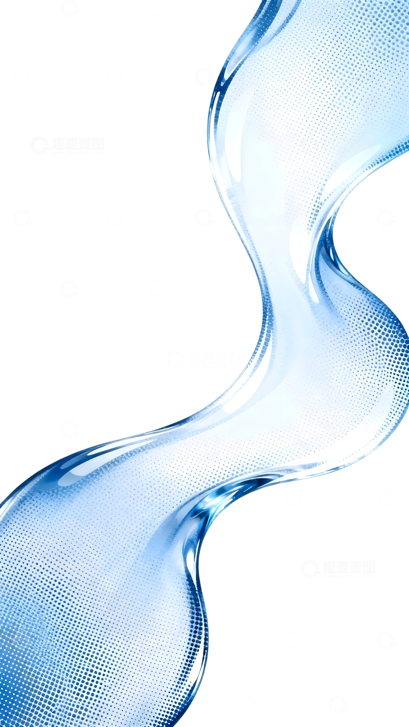 高清大图下载【趣麦麦图】蓝色流体抽象艺术图案