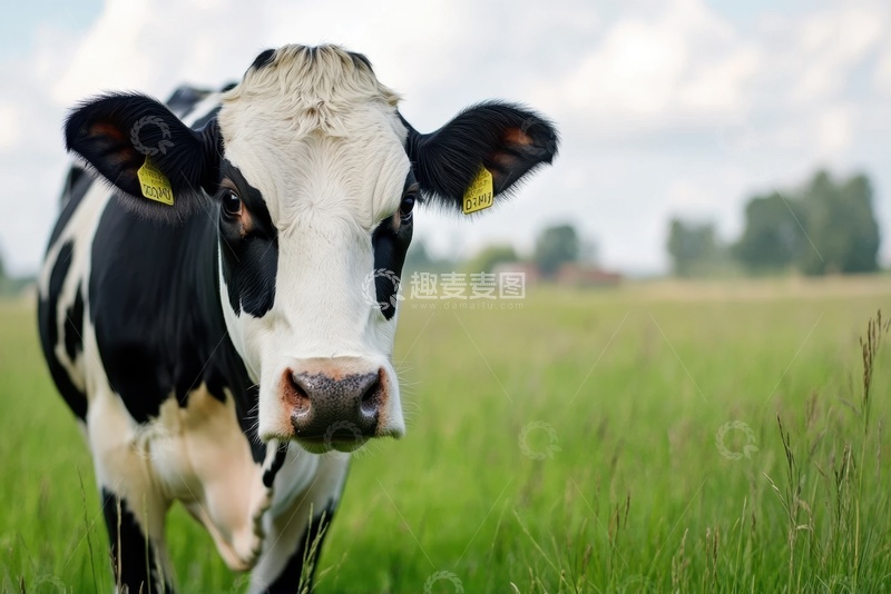 高清大图下载【趣麦麦图】牧场里的一头奶牛