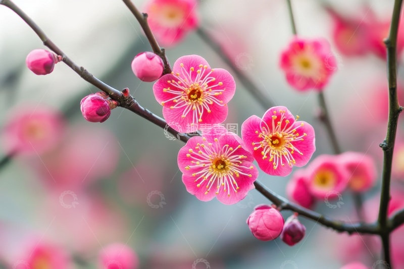 高清大图下载【趣麦麦图】梅花开花特写摄影