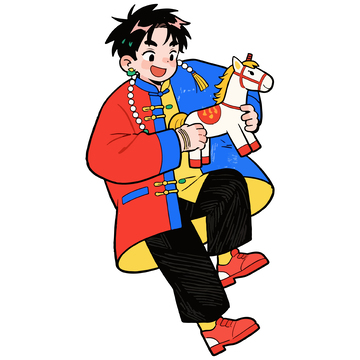 卡通小丑玩偶插图设计素材