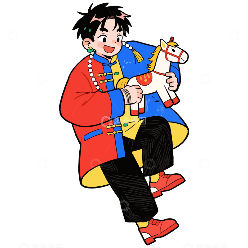 源文件下载【趣麦麦图】卡通小丑玩偶插图设计素材