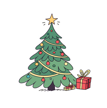 矢量圣诞树礼盒
