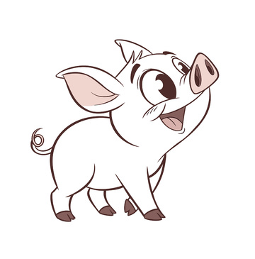 矢量卡通小猪