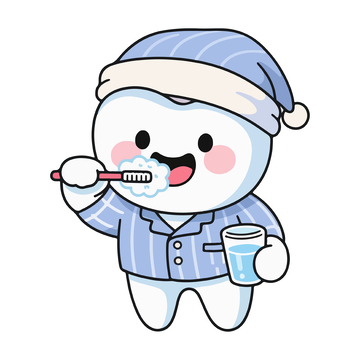 可爱圣诞节刷牙插画