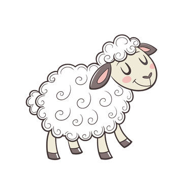 矢量卡通小绵羊