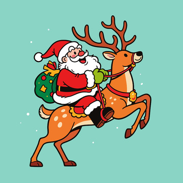 矢量卡通圣诞老人插画