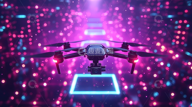 高清大图下载【趣麦麦图】未来科技无人机炫光场景