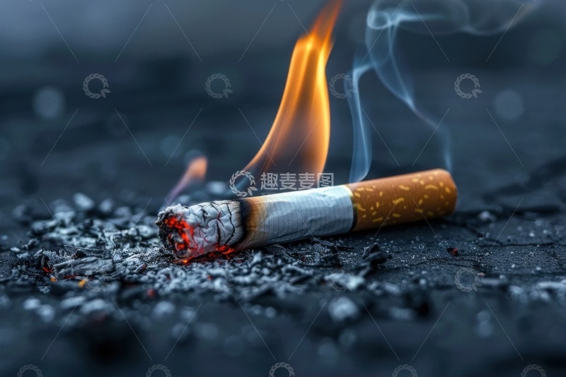 高清大图下载【趣麦麦图】掉落在地上的烟头