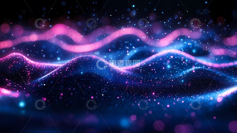 高清大图下载【趣麦麦图】科技感波纹光效背景