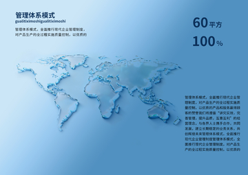 蓝色世界地图管理体系宣传海报