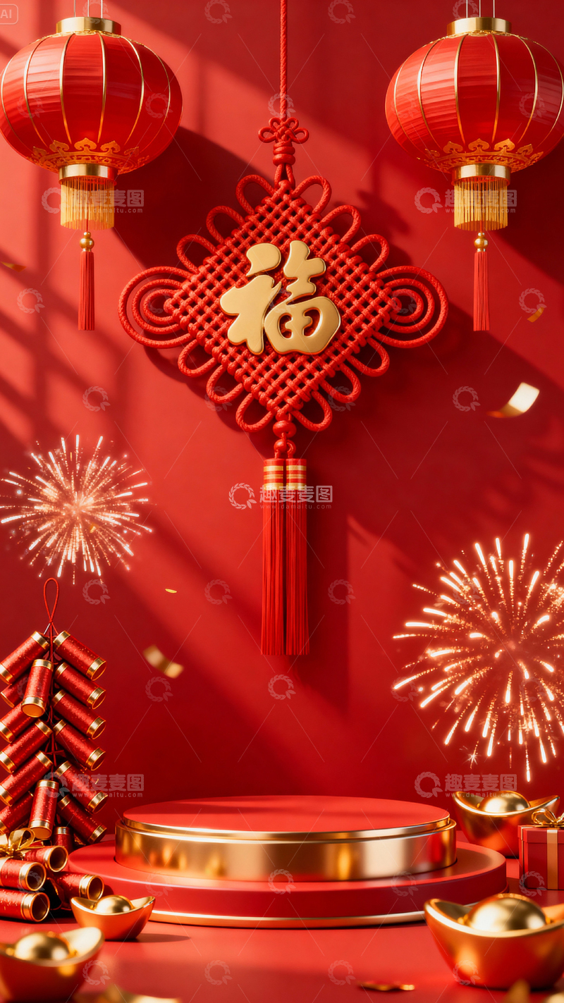 高清大图下载【趣麦麦图】新年元旦春节背景_竖屏351