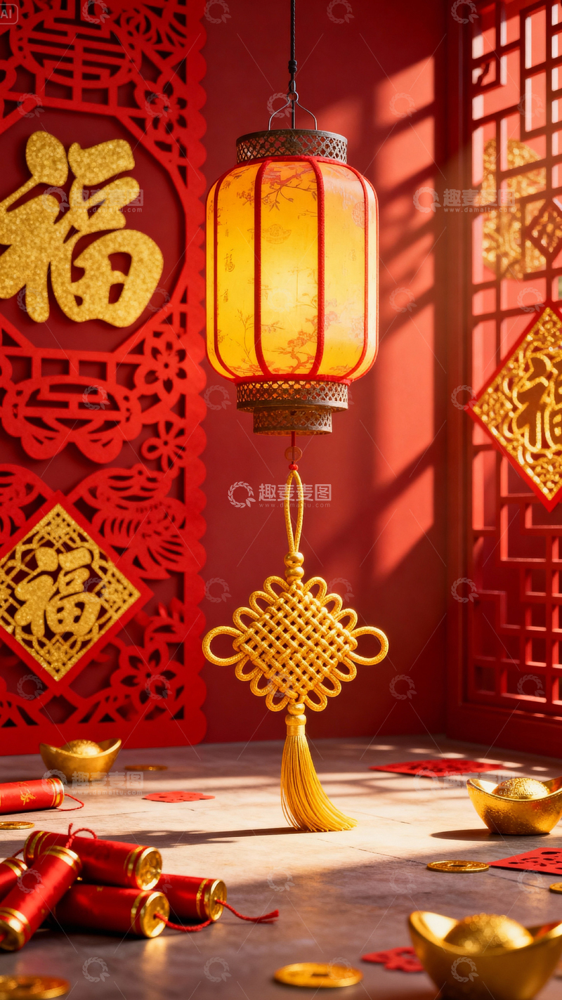 高清大图下载【趣麦麦图】新年元旦春节背景_竖屏347