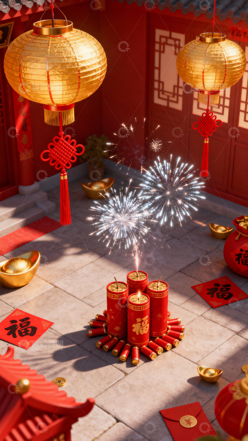 高清大图下载【趣麦麦图】新年元旦春节背景_竖屏373