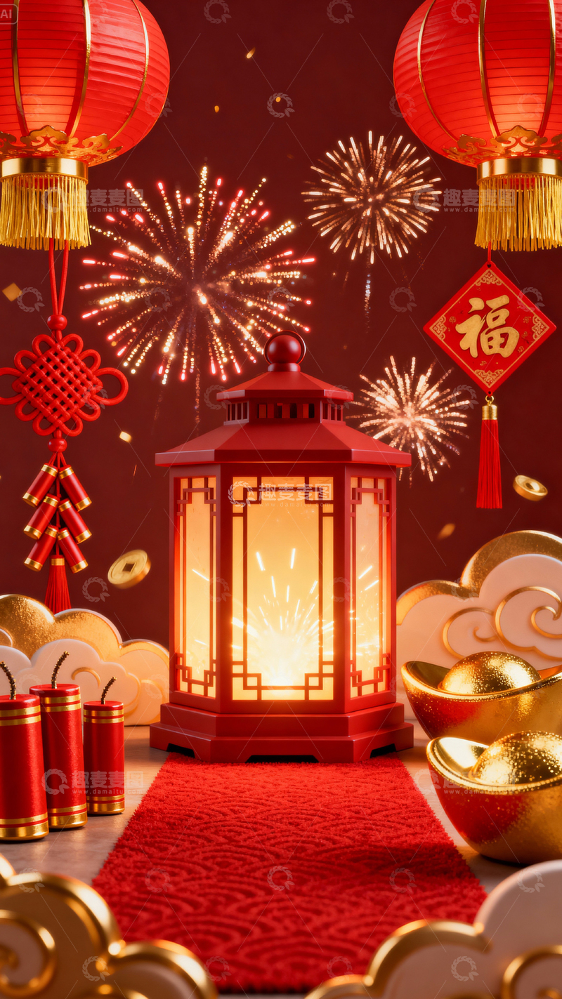 高清大图下载【趣麦麦图】新年元旦春节背景_竖屏337