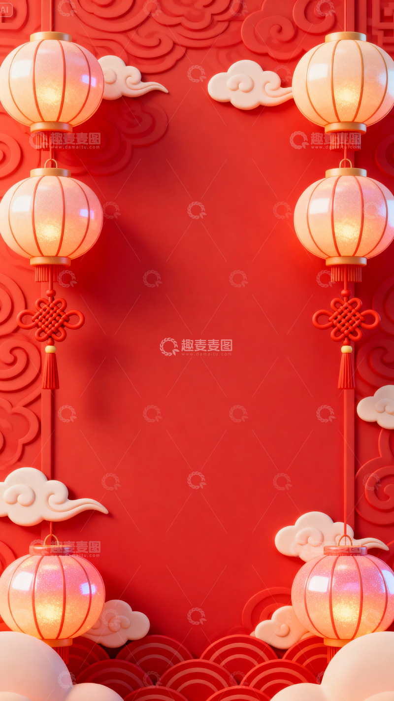 高清大图下载【趣麦麦图】新年元旦春节背景_竖屏385