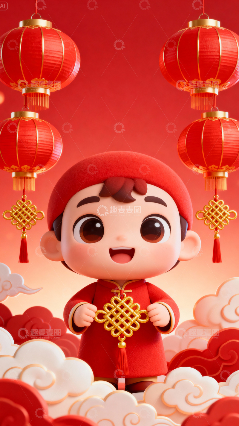 高清大图下载【趣麦麦图】新年元旦春节背景_竖屏365