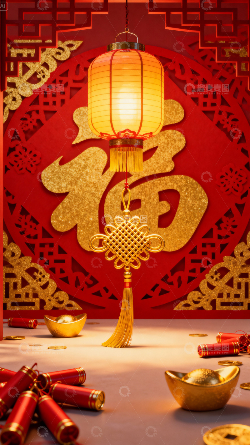 高清大图下载【趣麦麦图】新年元旦春节背景_竖屏348