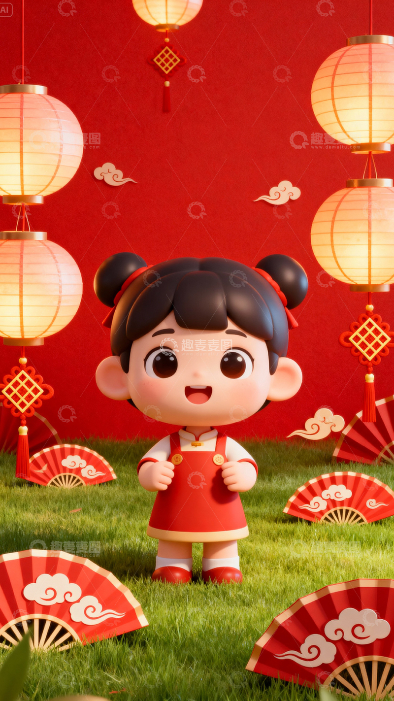 高清大图下载【趣麦麦图】新年元旦春节背景_竖屏361