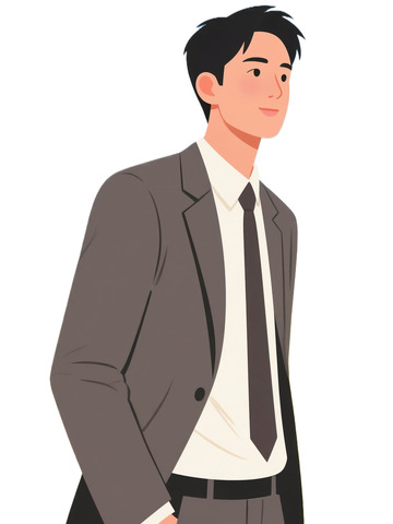 AICG扁平插画商务职场男性人物素材