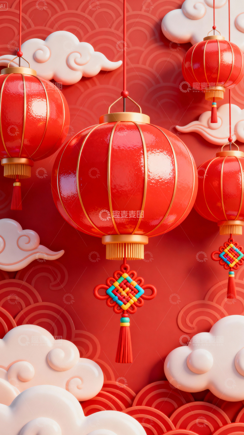 高清大图下载【趣麦麦图】新年元旦春节背景_竖屏376