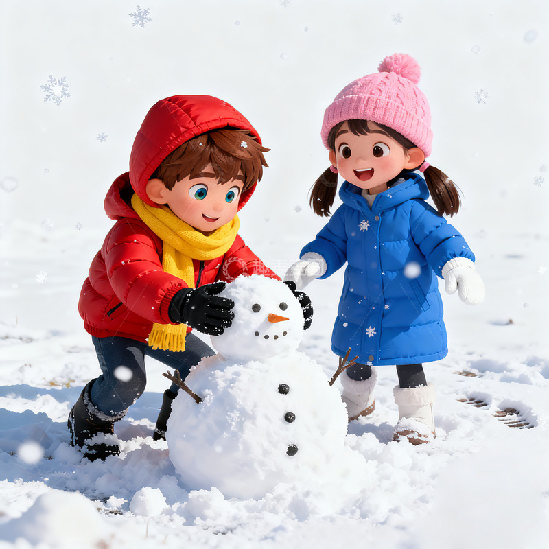 高清大图下载【趣麦麦图】冬日童趣雪人玩偶摄影图片