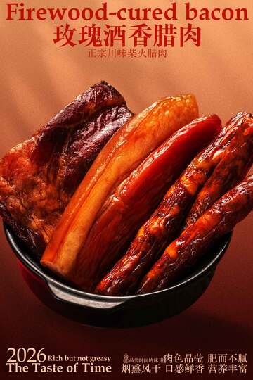 年货腊肉美食海报