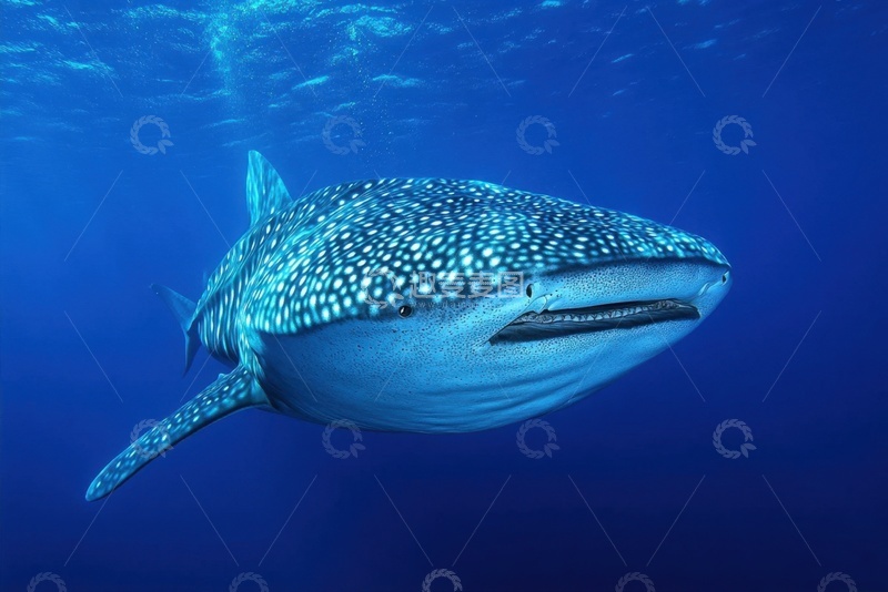 高清大图下载【趣麦麦图】大海里的一只虎鲨