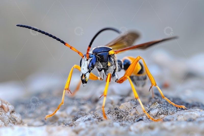 高清大图下载【趣麦麦图】一只虎蜂特写摄影