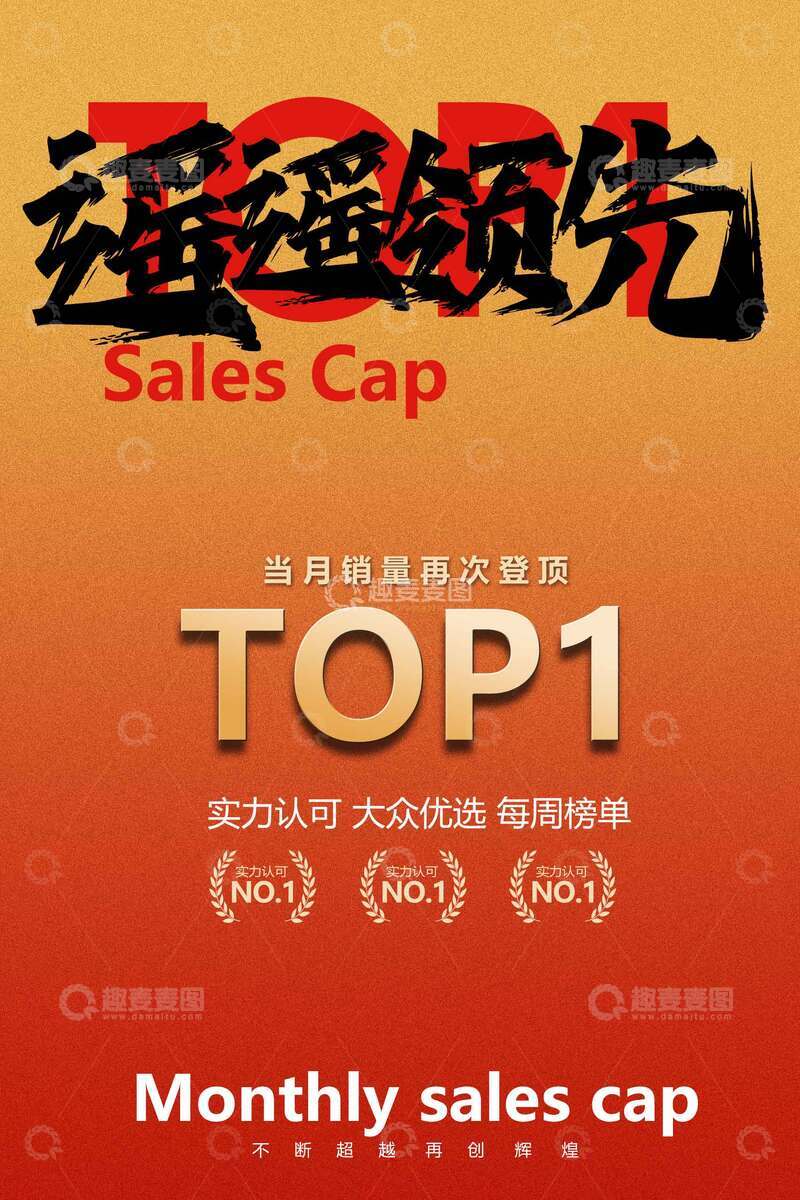 源文件下载【趣麦麦图】月度销售荣耀榜海报