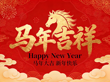 马年吉祥书法字设计素材