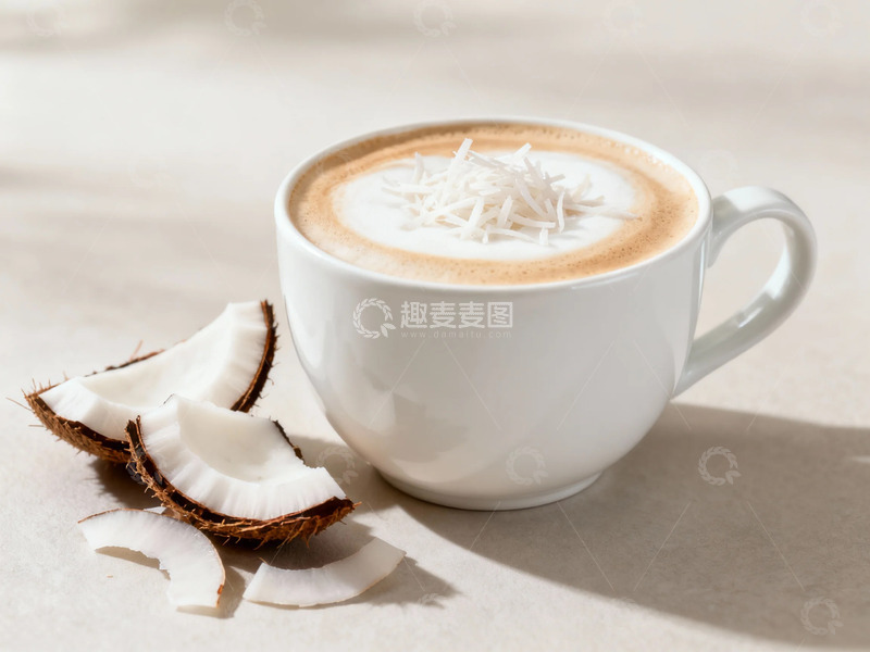 高清大图下载【趣麦麦图】椰香拿铁美食摄影